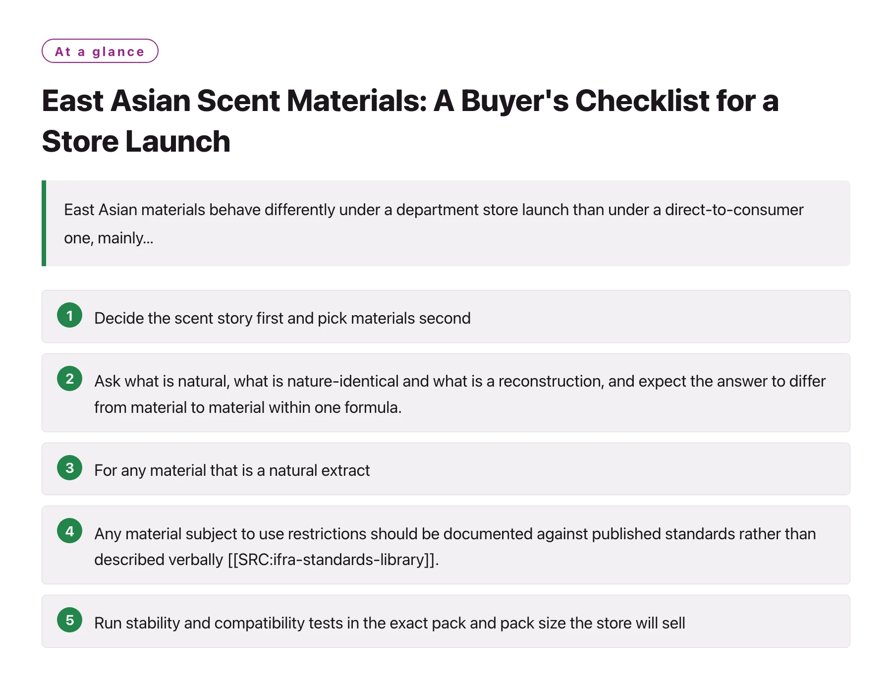 East Asian Scent Materials: A Buyer's Checklist for a Store Launch——全文要点速览